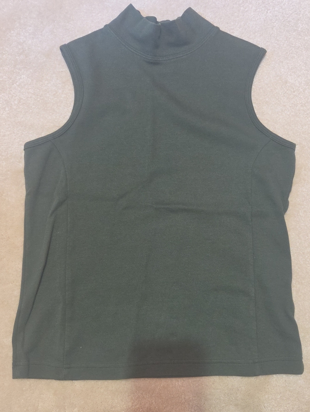 Christopher & Banks Sleeveless Mock Neck Tank - Forest Green